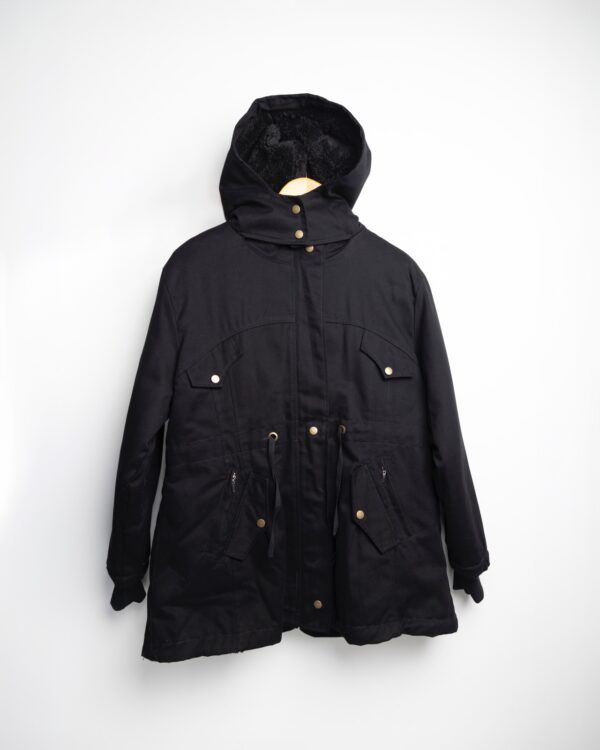 Campera de Gabardina con Piel