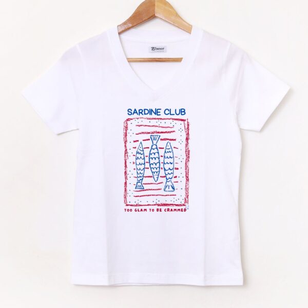 Remera Básica Estampada "Sardina Club" BL829