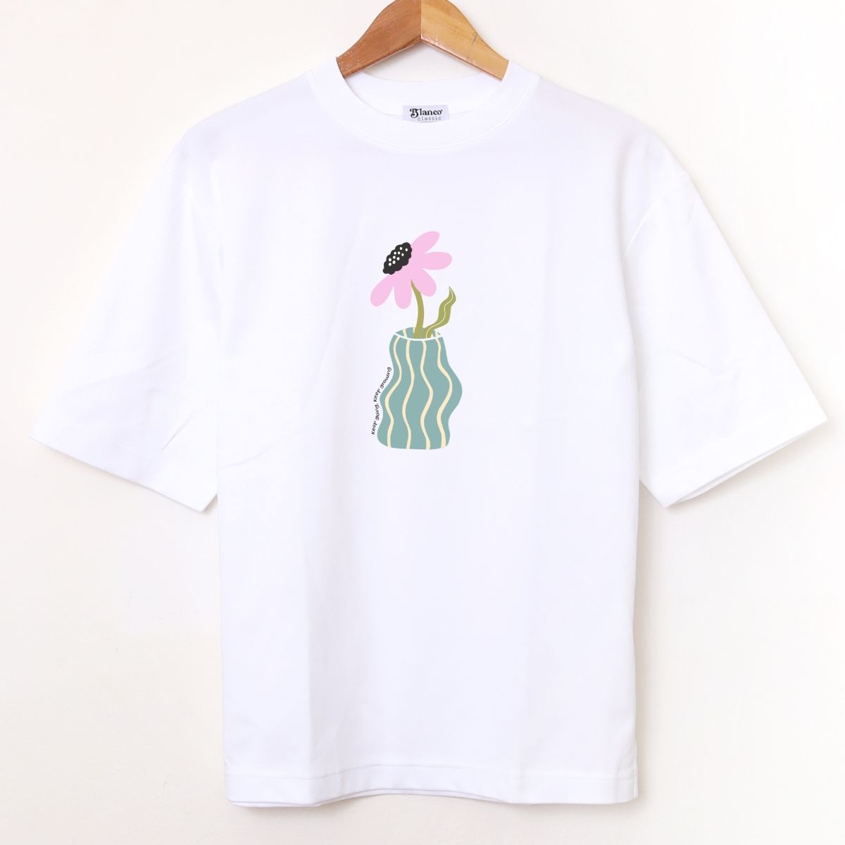 Florero celeste Blanco