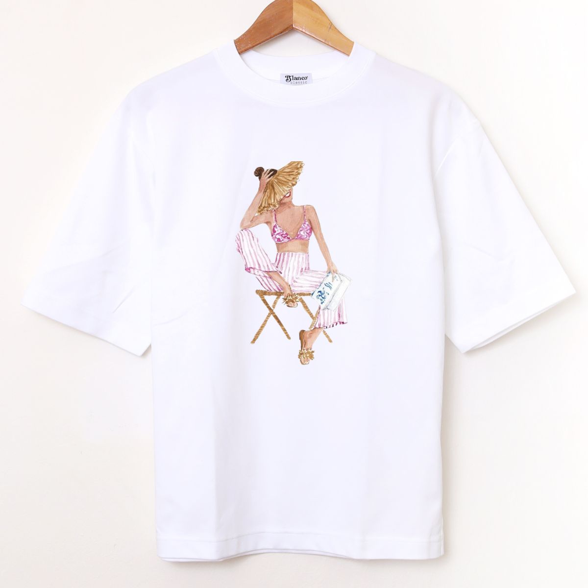 Over Chica sentada blanco