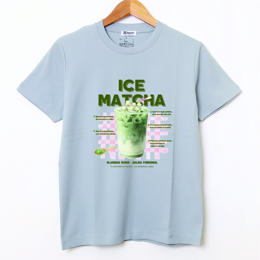Remera matcha cemento