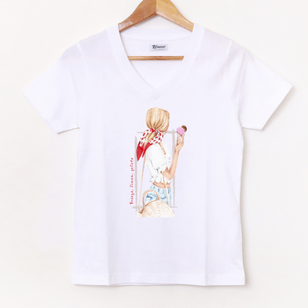 Remera Básica Estampada «Chica Gelatto» BL832
