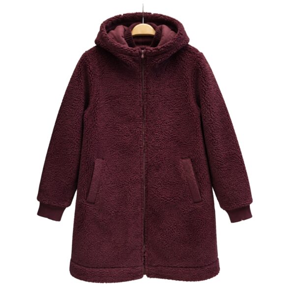 Campera larga teddy con capucha BL230