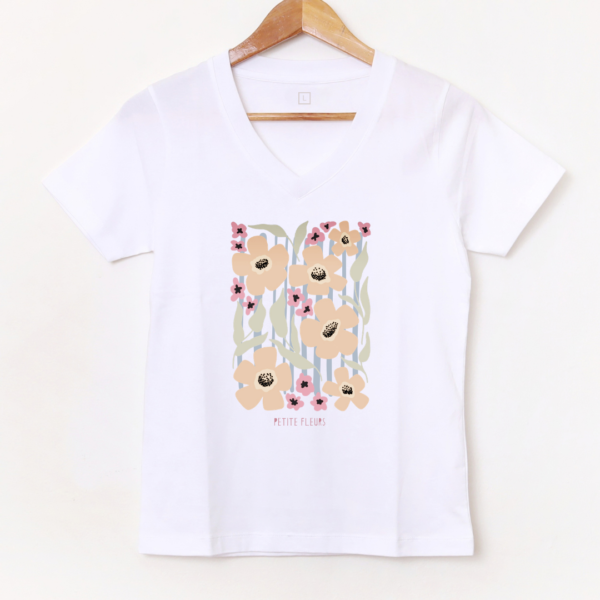 Remera Escote en V «Petite Fleur» BL1009