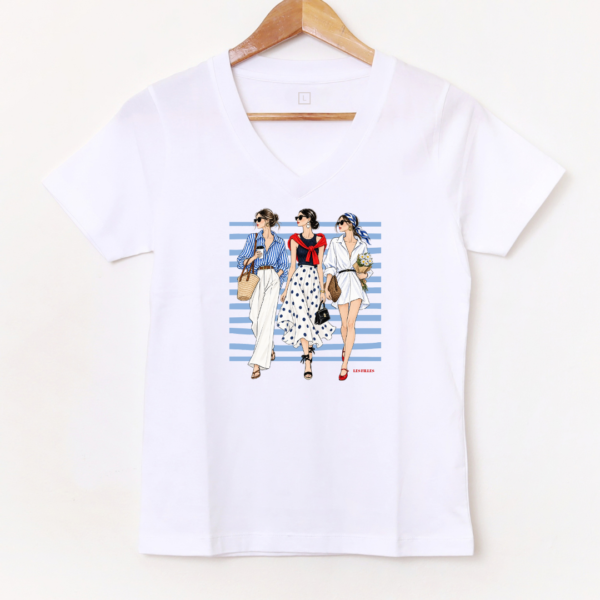 Remera Escote en V «Tres chicas» BL1005