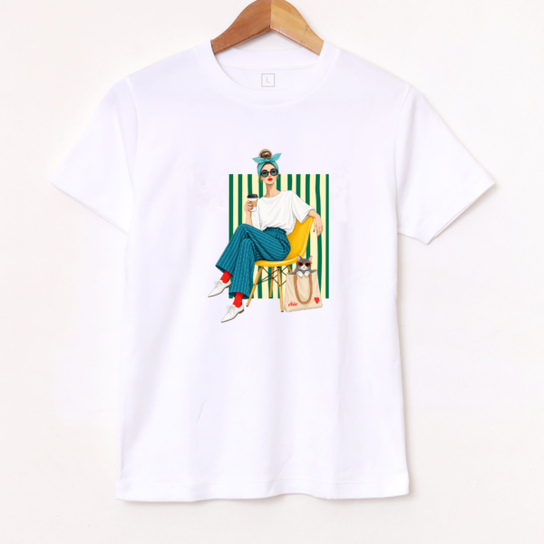 Remera Básica «Chica rayas verde» BL996