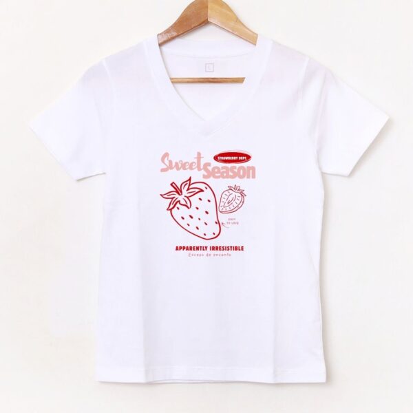 Remera Escote en V «Frutilla» BL1030