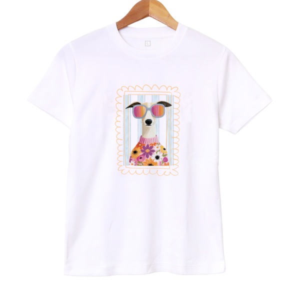 Remera Básica «Galgo con flor» BL1014
