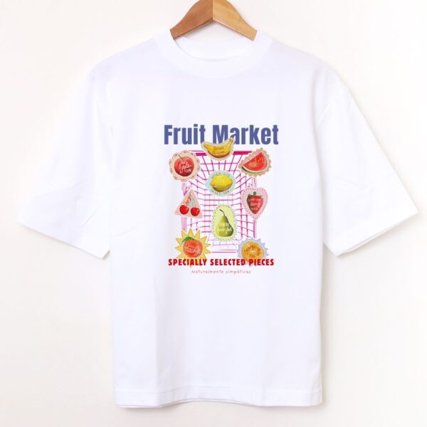 Oversize de algodón estampada "Fruit Market" BL1032