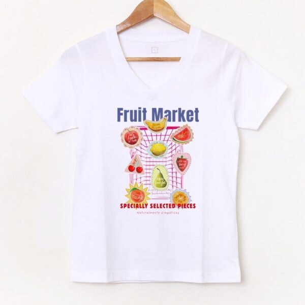 Remera Escote en V «Fruit Market" BL1025